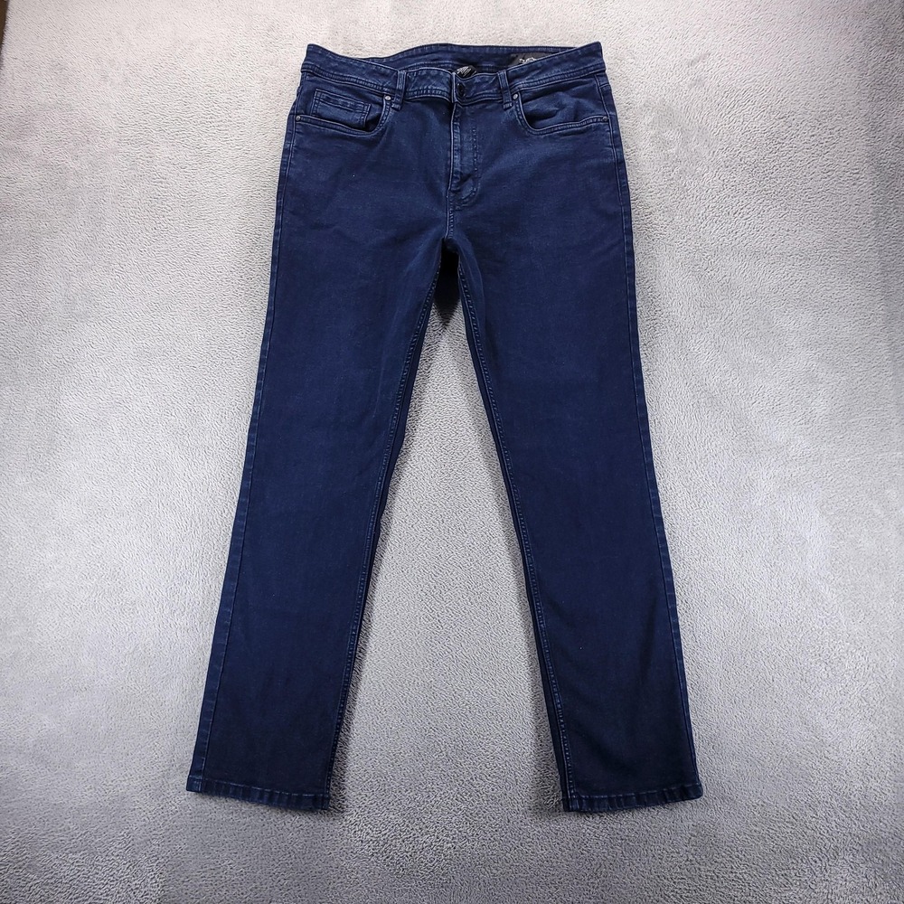 The Perfect Jean NYC Jeans Mens 36x32 Blue Slim Thick Tapered Dark Stretch Denim